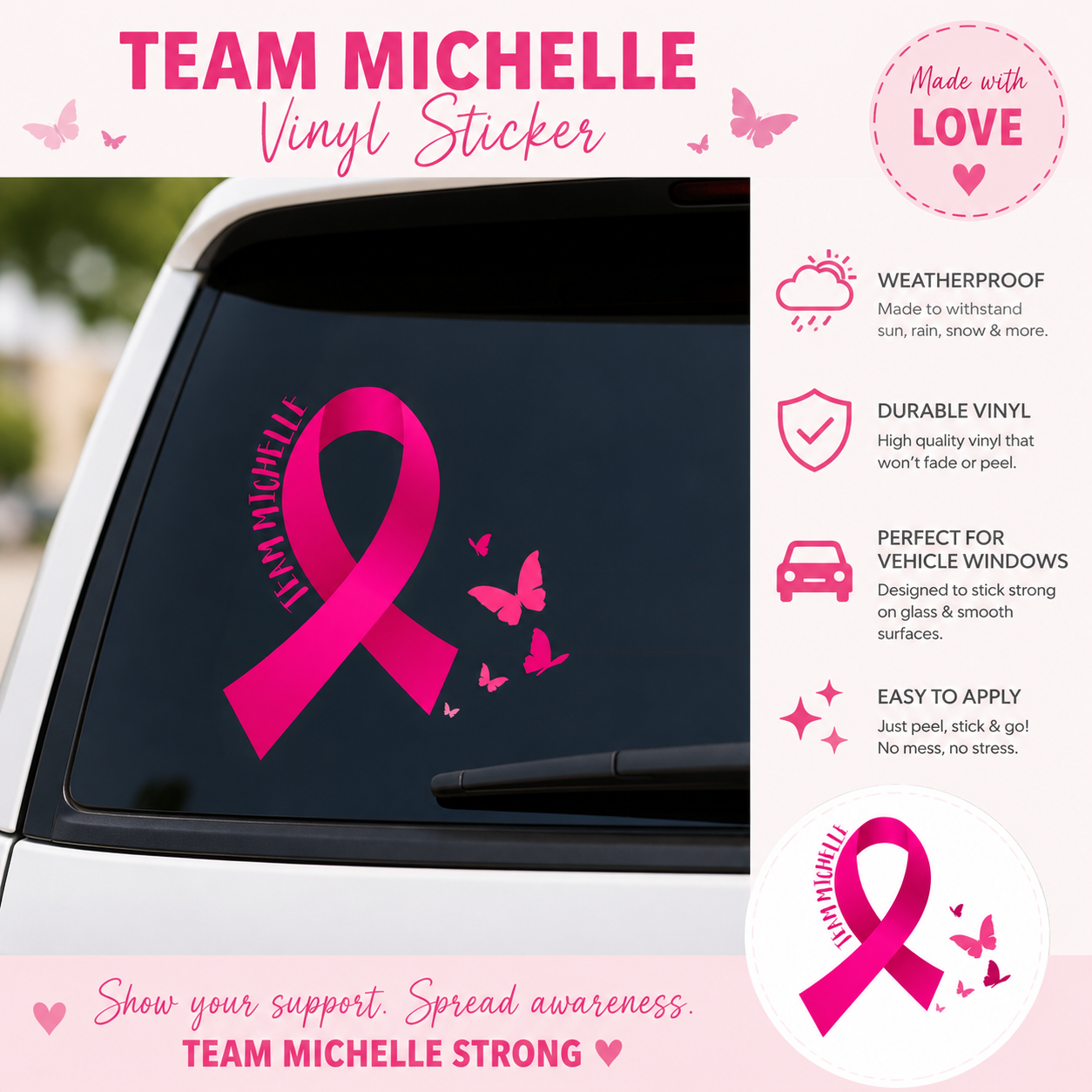 “Team Michelle Vinyl Car Decal