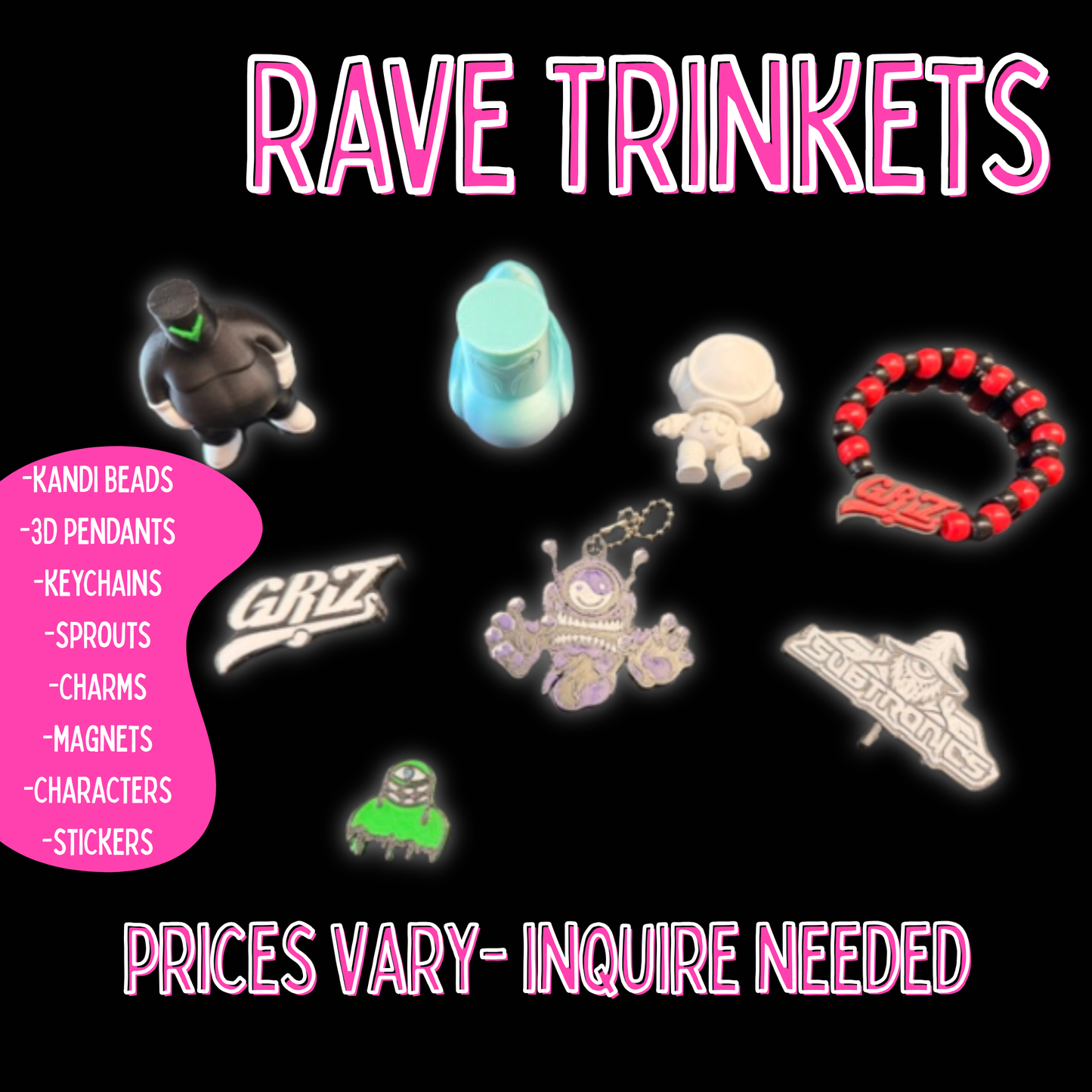Rave Trinkets — Custom 3D Printed Festival Accessories