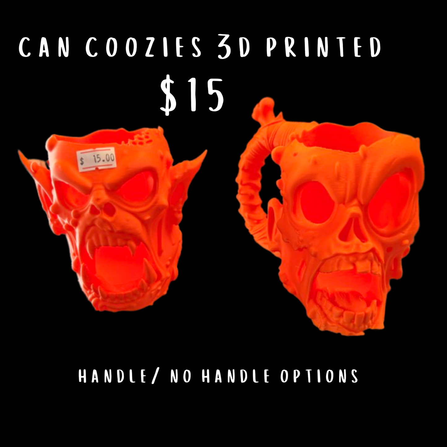 3D Printed Demon Skull Can Coozie