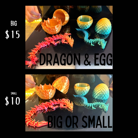 3D Printed Dragon & Egg Set
