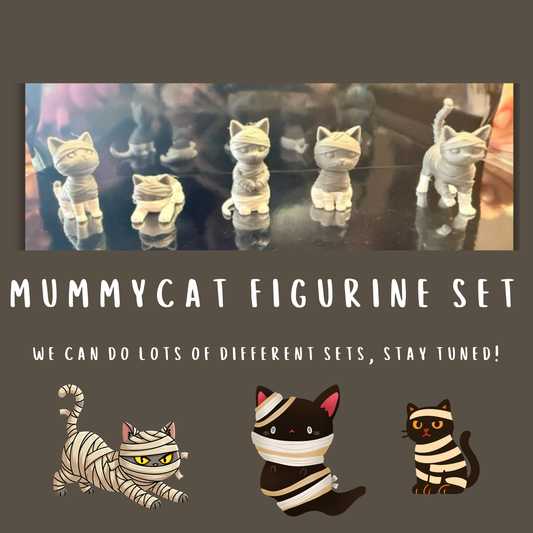MummyCat Figurine Set — 3D Printed